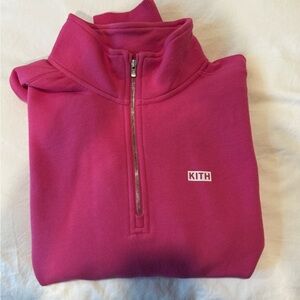 Kith Bright Pink Crewneck Pullover with Label